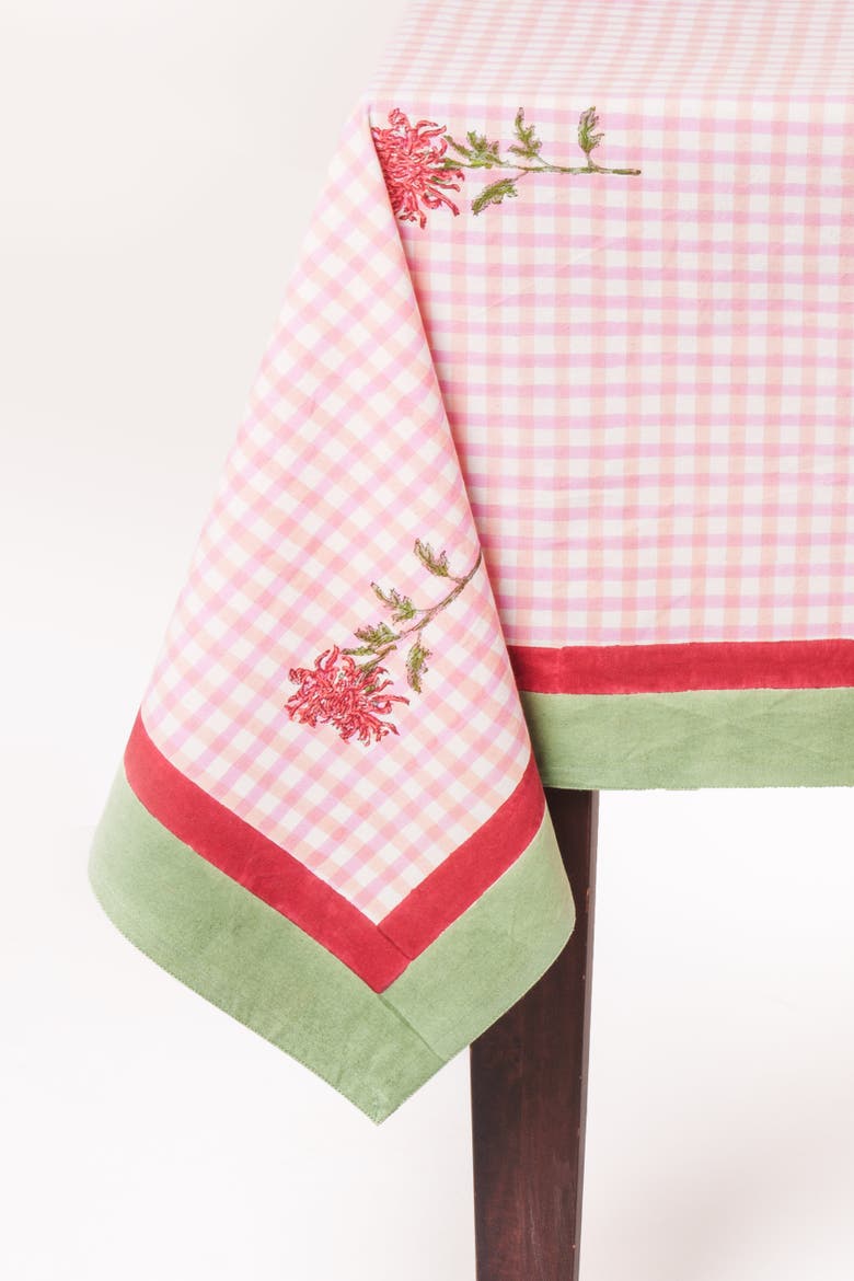 Dahlia Gingham Tablecloth, Alternate, color, 60x90