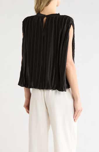 LBLC the label Olivia Sleeveless Pleated Cape Top