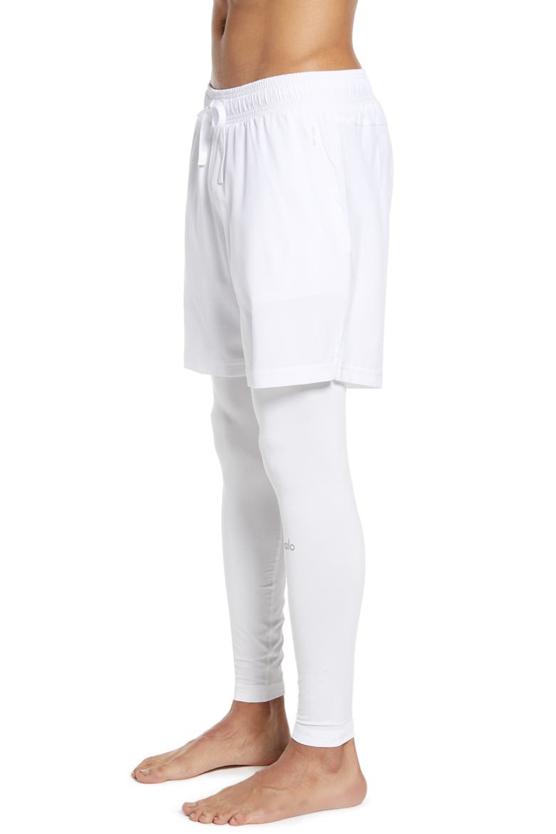 Stability 2-in-1 Athletic Tights, Alternate, color, WHITE/WHITE