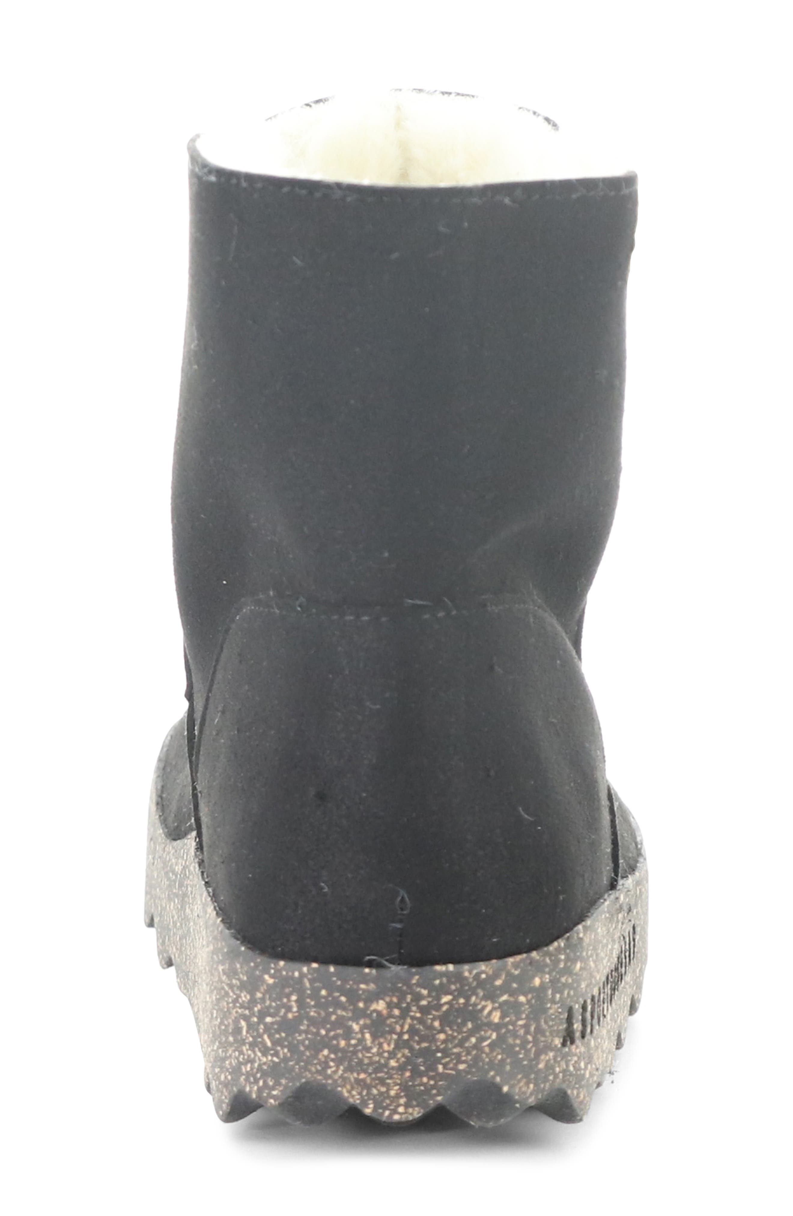 Asportuguesas by Fly London Cuff Faux Shearling Bootie, Alternate, color, Black