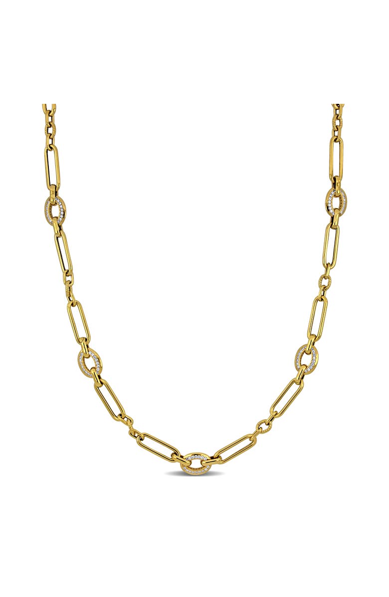 Julianna B. Cubic Zirconia Chain Necklace 14k, Main, color, 14K Yellow Gold