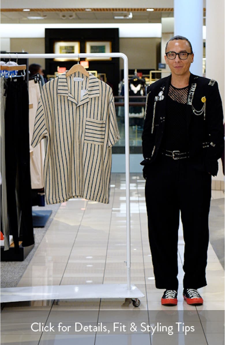 Stripe Knit Camp Shirt, sales video thumbnail