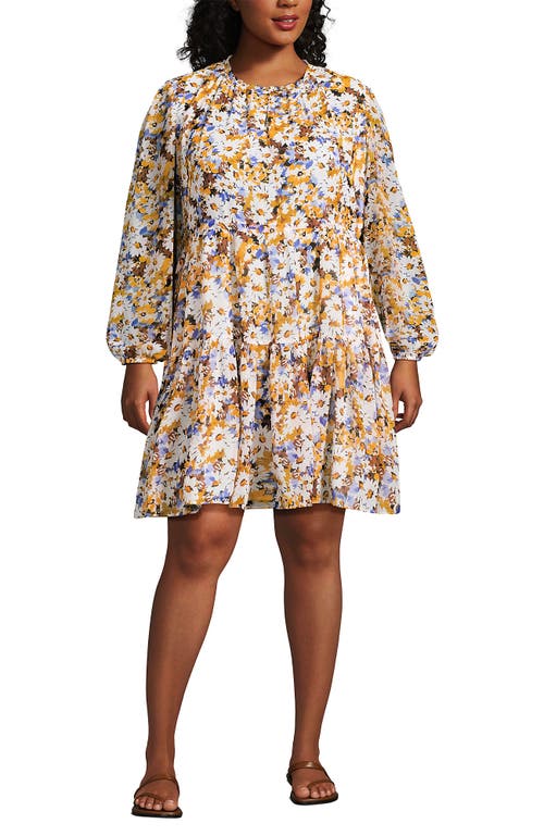 Lands' End Chiffon Above The Knee Adjustable Dress In Multi