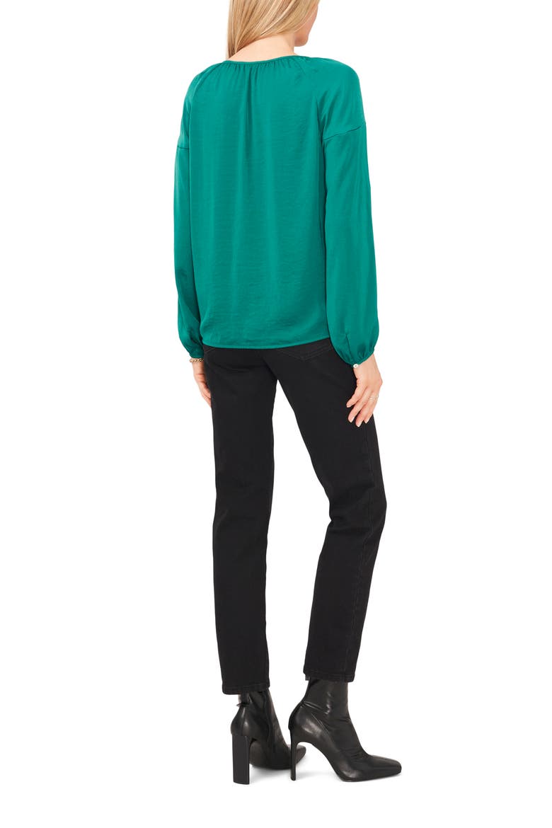 Hammered Satin Blouse, Alternate, color, RICH FOREST