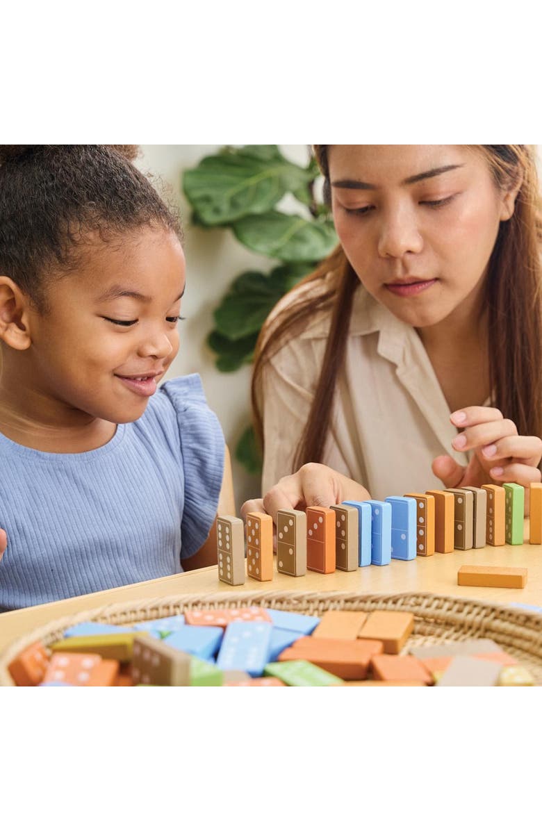 Kaplan Early Learning Company Wooden Dominoes - 168 Pieces, Alternate, color, Multicolored