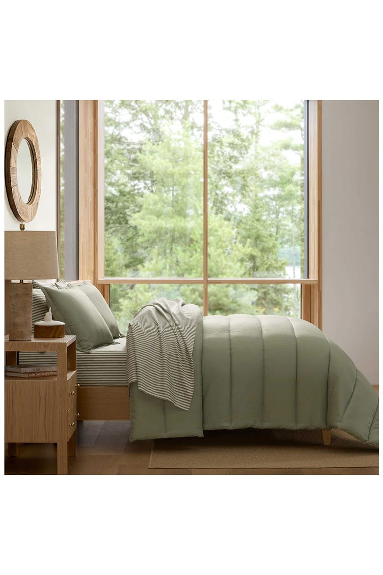 Connor Channel Stitch Comforter Set, Alternate, color, SOFT FERN GREEN