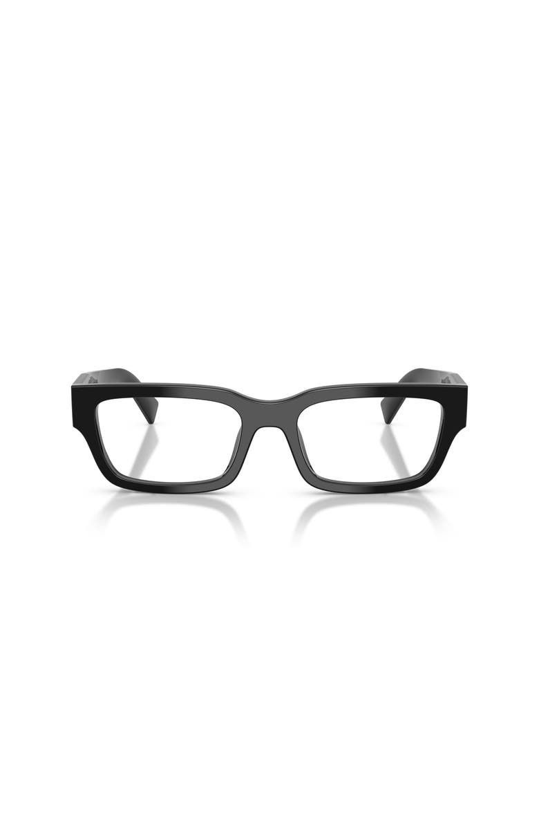 Prada 54mm Rectangle optical glasses, Alternate, color, Black