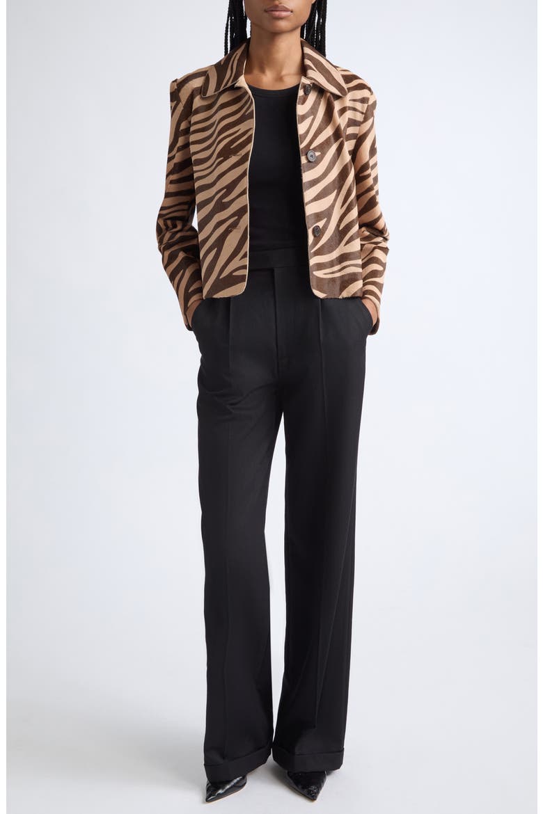 Genuine Calf Hair Jacket, Alternate, color, ZEBRA