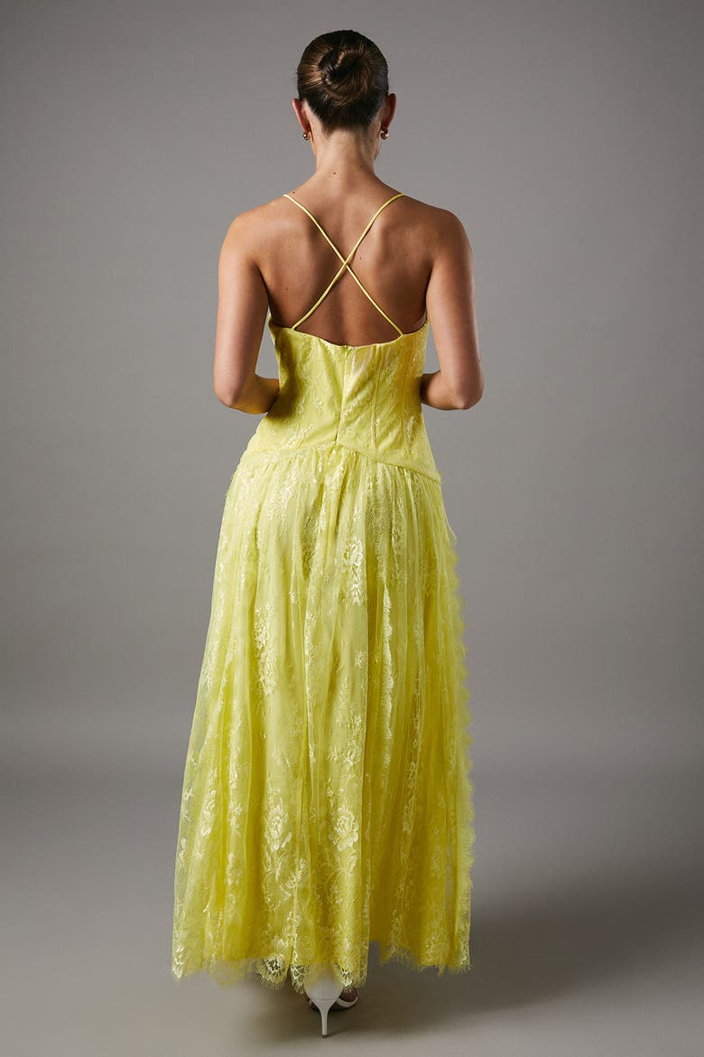 Lace Cami Maxi Dress, Alternate, color, Yellow