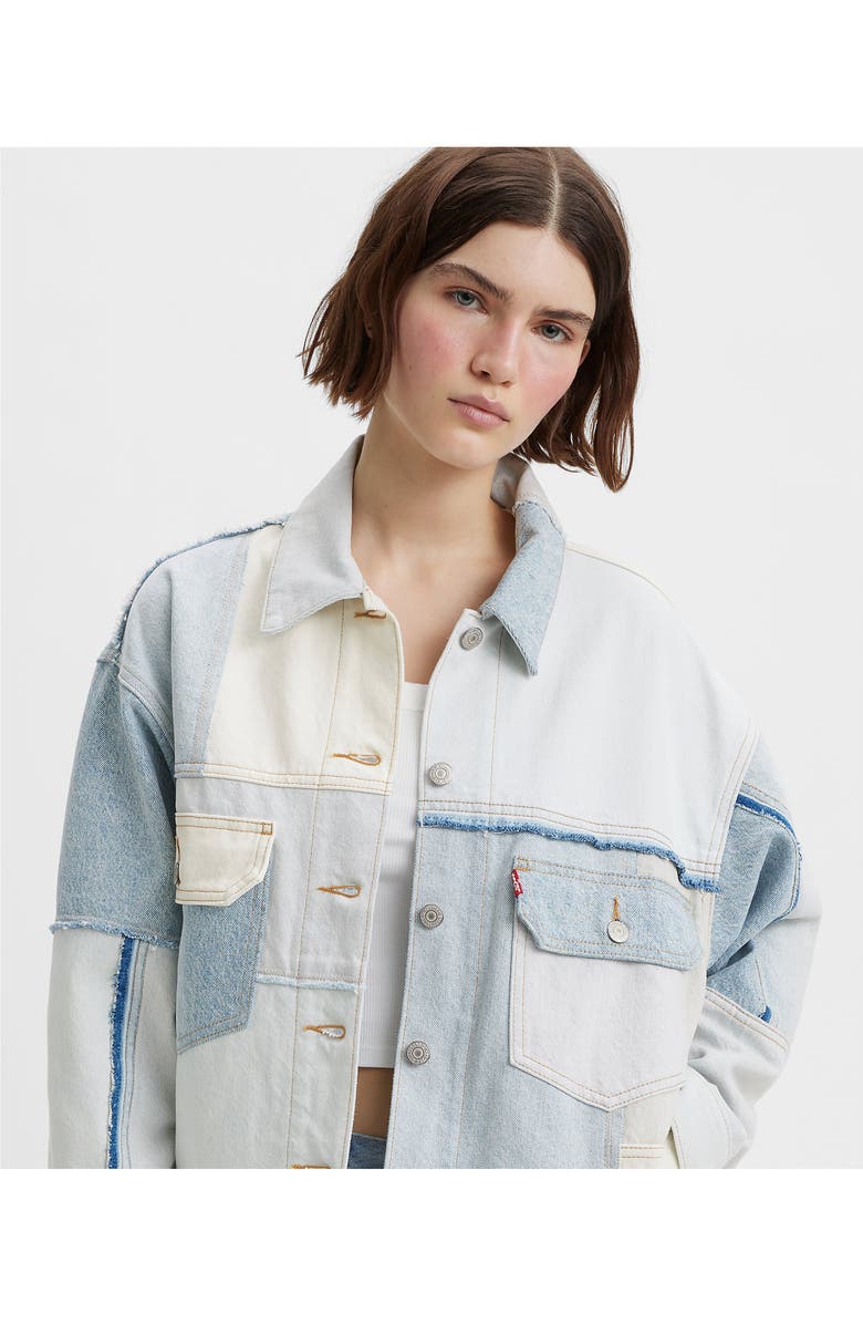 Levi's<sup>®</sup> Patchwork '90s Denim Trucker Jacket, Alternate, color,