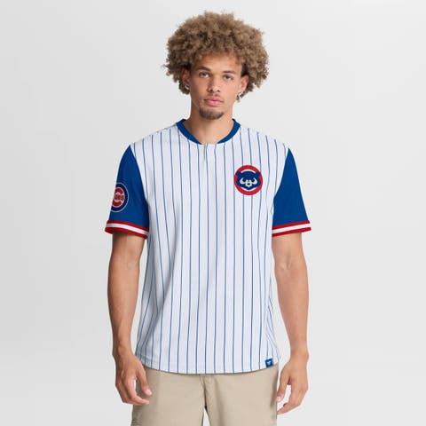 Men's Fanatics White/Royal Chicago Cubs Pinstripe Walk Off Shirt