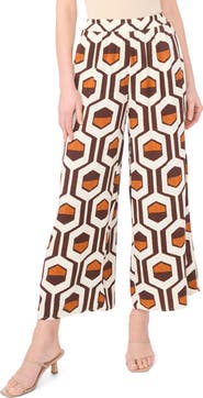 Halogen® Geo Print Wide Leg Pants