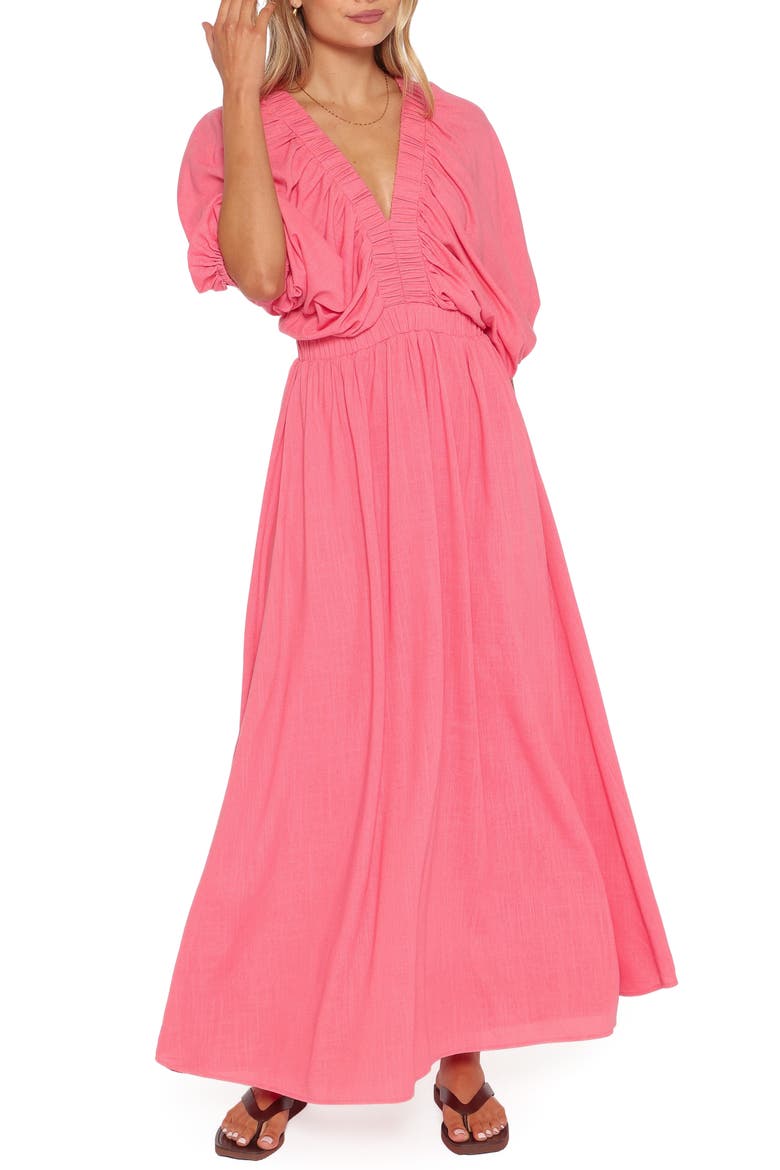 Gianna Puff Sleeve Maxi Dress, Main, color, PINK