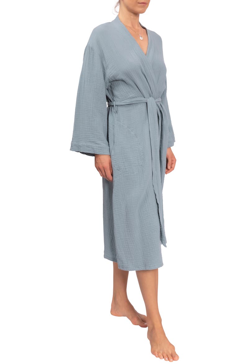 Nora Cotton Gauze Robe, Alternate, color, DESERT BLUE