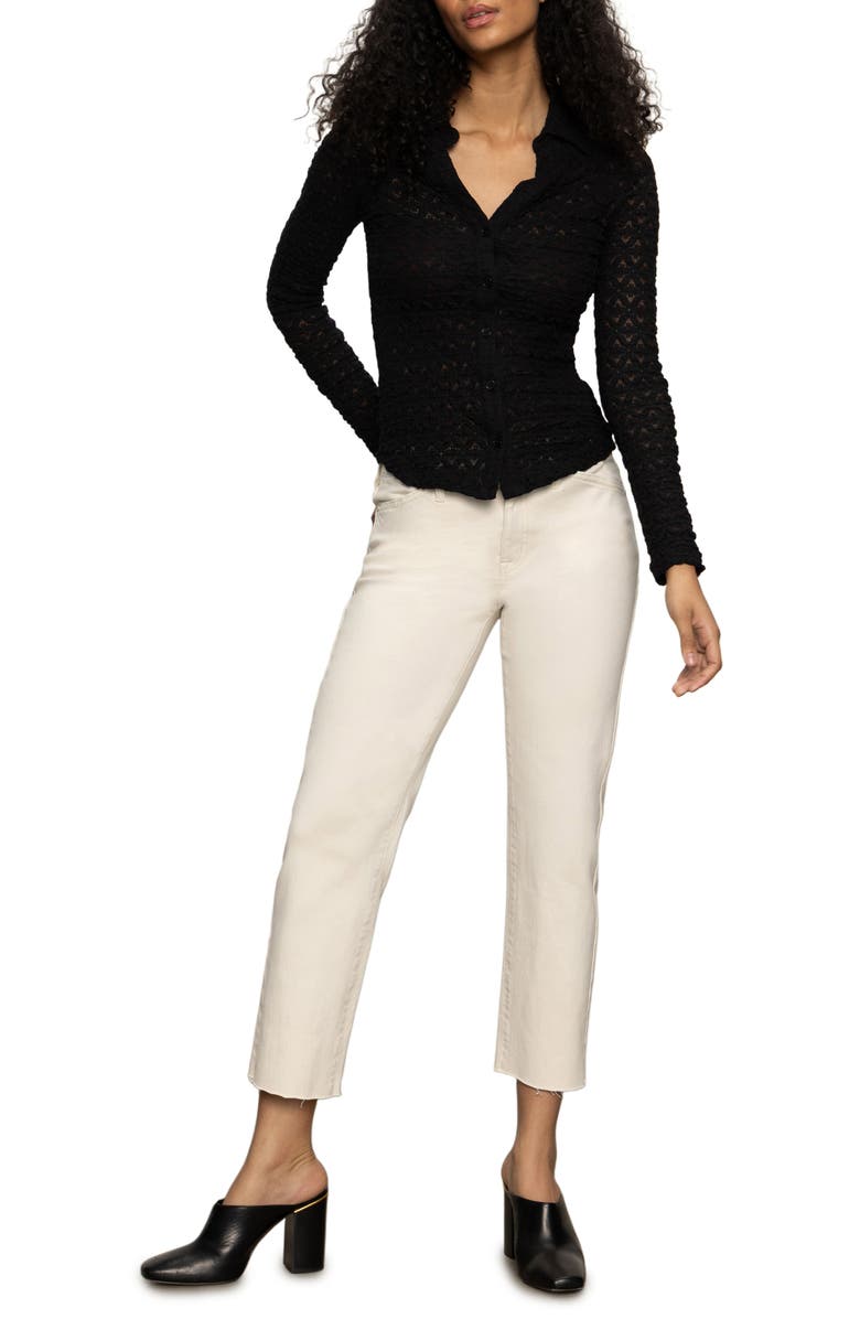 Sanctuary Cadence
90s Raw Hem Ankle Straight Leg Jeans, Alternate, color, Light Oat