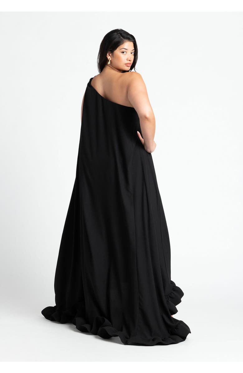 ELOQUII Dramatic Ruffle Gown, Alternate, color, Black Onyx