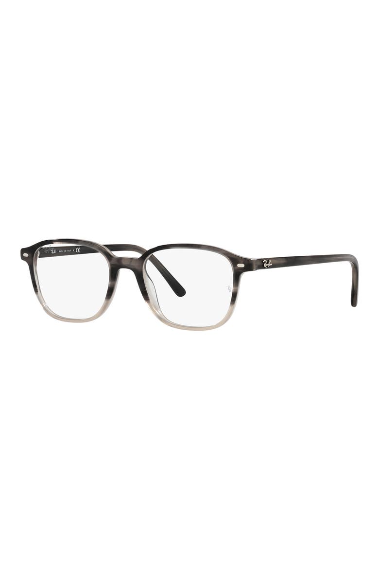 49mm Square Optical Glasses, Alternate, color, GUNMETAL TORTOISE