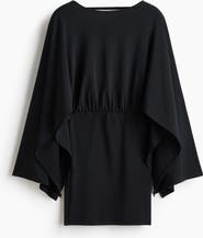 H&M Cape-sleeved Fine-knit Dress