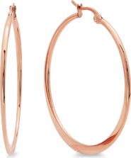 STEELTIME 18k Rose Gold Plated Hoop Earrings