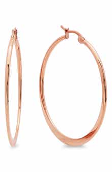 18k Rose Gold Plated Hoop Earrings