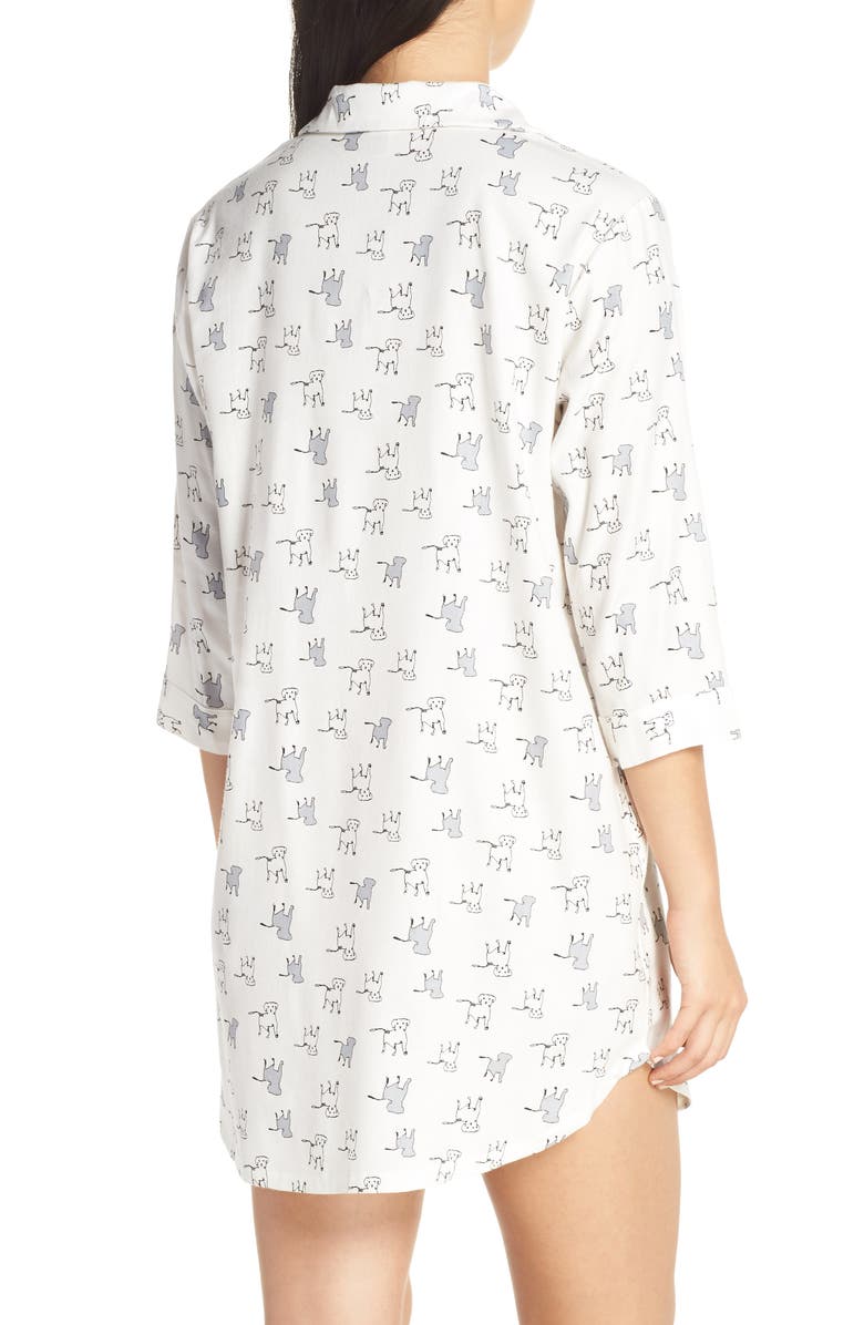 ED Ellen DeGeneres Dog Print Flannel Nightshirt, Alternate, color, 