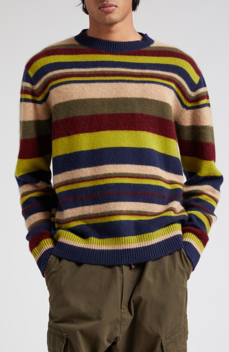 The Elder Statesman Mood Stripe Cashmere Sweater, Main, color,