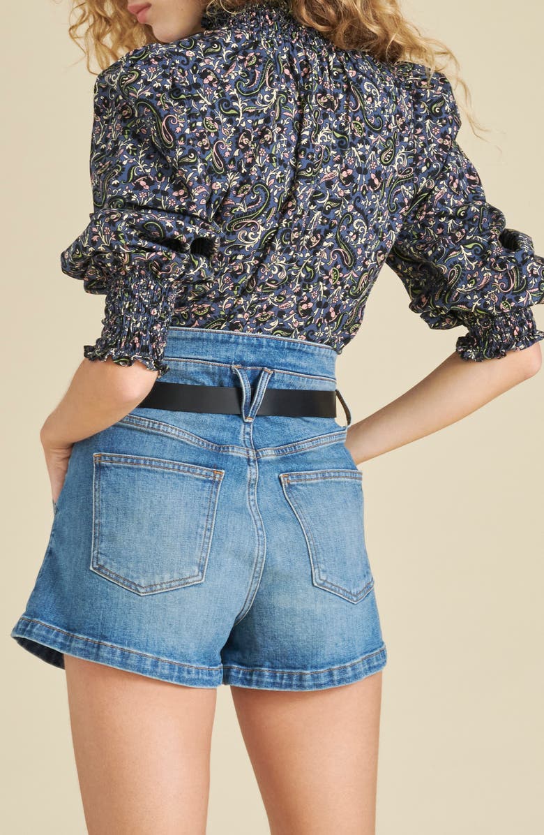 Veronica Beard Gaia Smocked Ruffle Top, Alternate, color, 