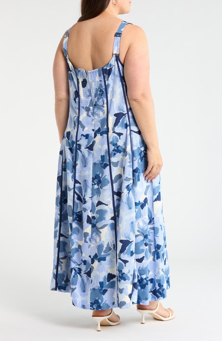 Halogen<sup>®</sup> Floral Print Pipe Maxi Dress, Alternate, color, Moonlight Blue