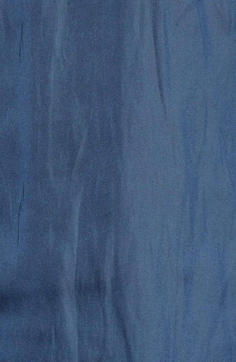 NIC+ZOE Destination Split Neck Blouse, Alternate, color, Indigo Sea