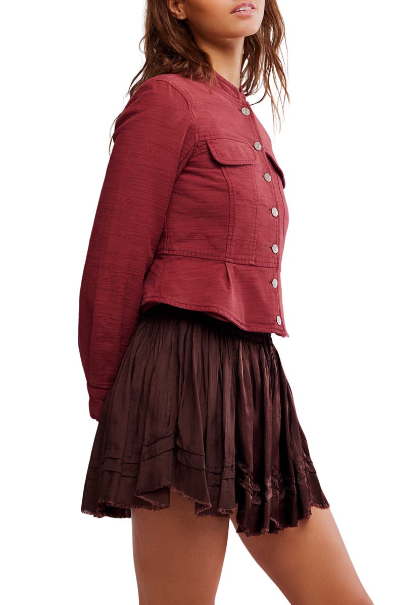 Free People Jocelyn Utility Cotton Jacket, Alternate, color, Red Dahlia