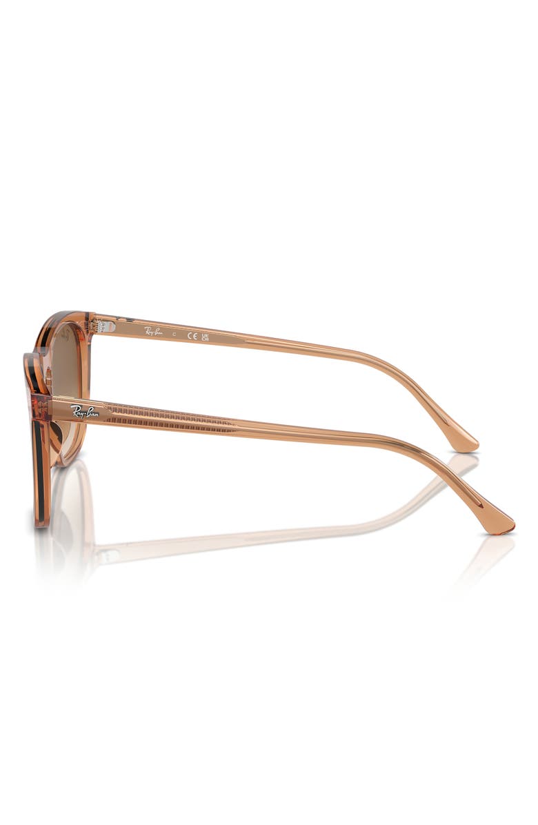 Ray-Ban 53mm Gradient Square Sunglasses, Alternate, color, Blush Transparent