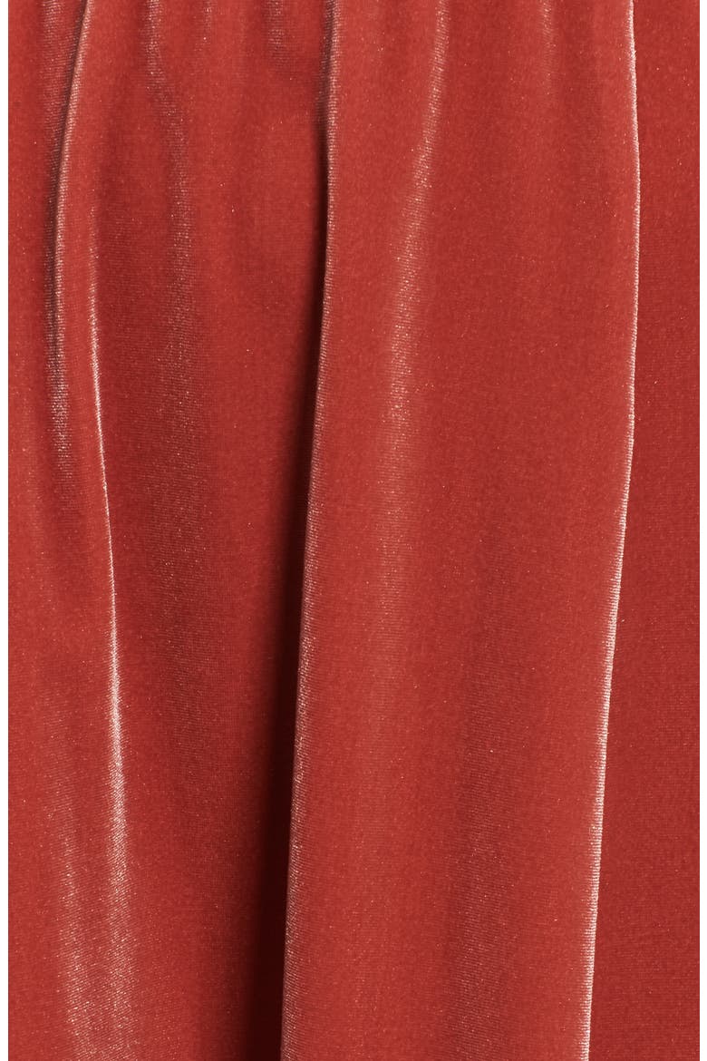 Velvet Midi Dress, Alternate, color, RUST MARSALA