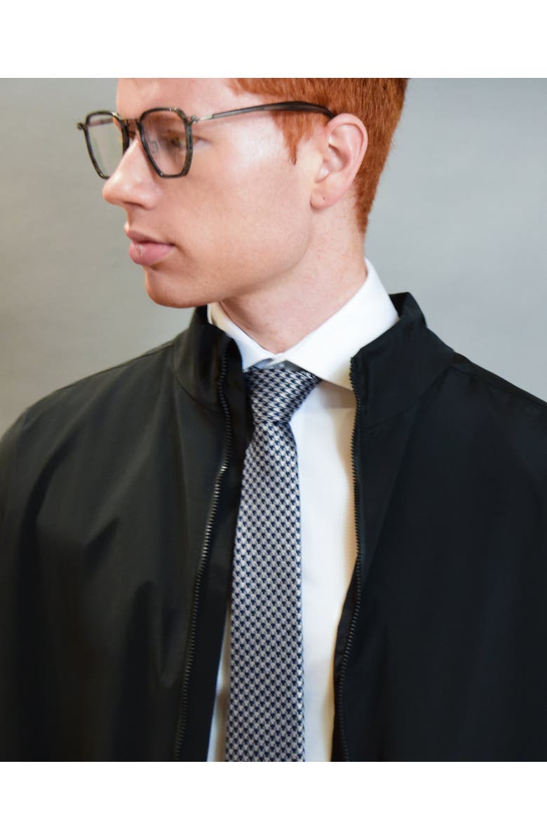 Knottery & Co Houndstooth Heritage Silk Jacquard Tie, Alternate, color, Navy