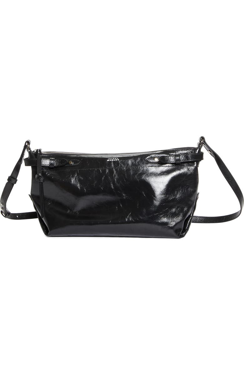 Isabel Marant Winna Leather Crossbody Bag, Main, color, Black