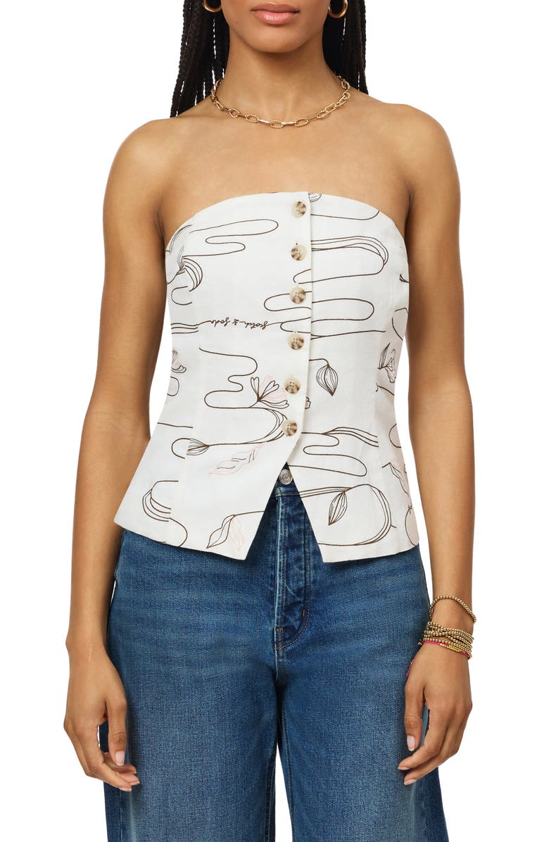 Scotch & Soda Strapless Button Vest, Main, color, 
