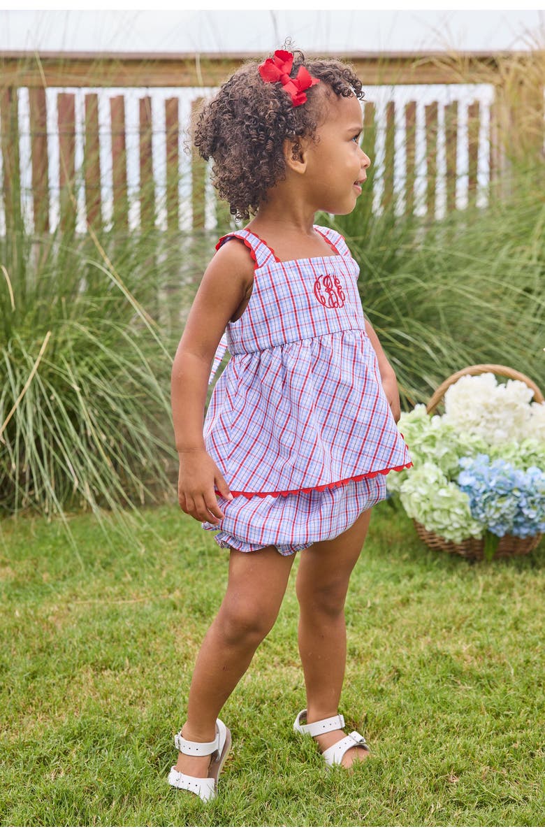 Little English Kids' Evie Bloomer Set Blend, Alternate, color, Patriotic Plaid