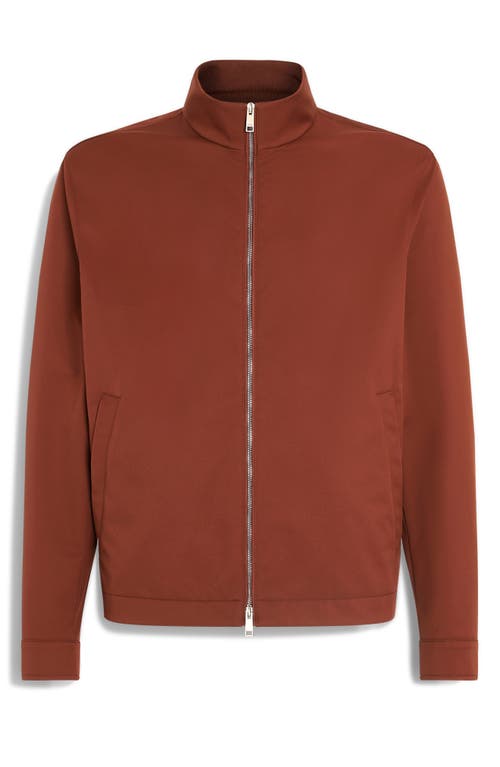 Zegna Blouson Motorin 100cc En Microfibre In Rust