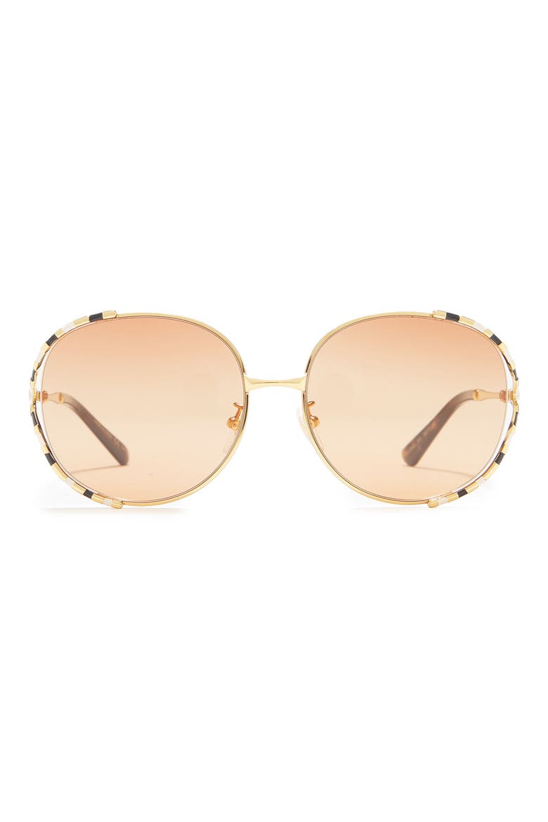 59mm Round Sunglasses, Main, color, GOLD GOLD ORANGE/