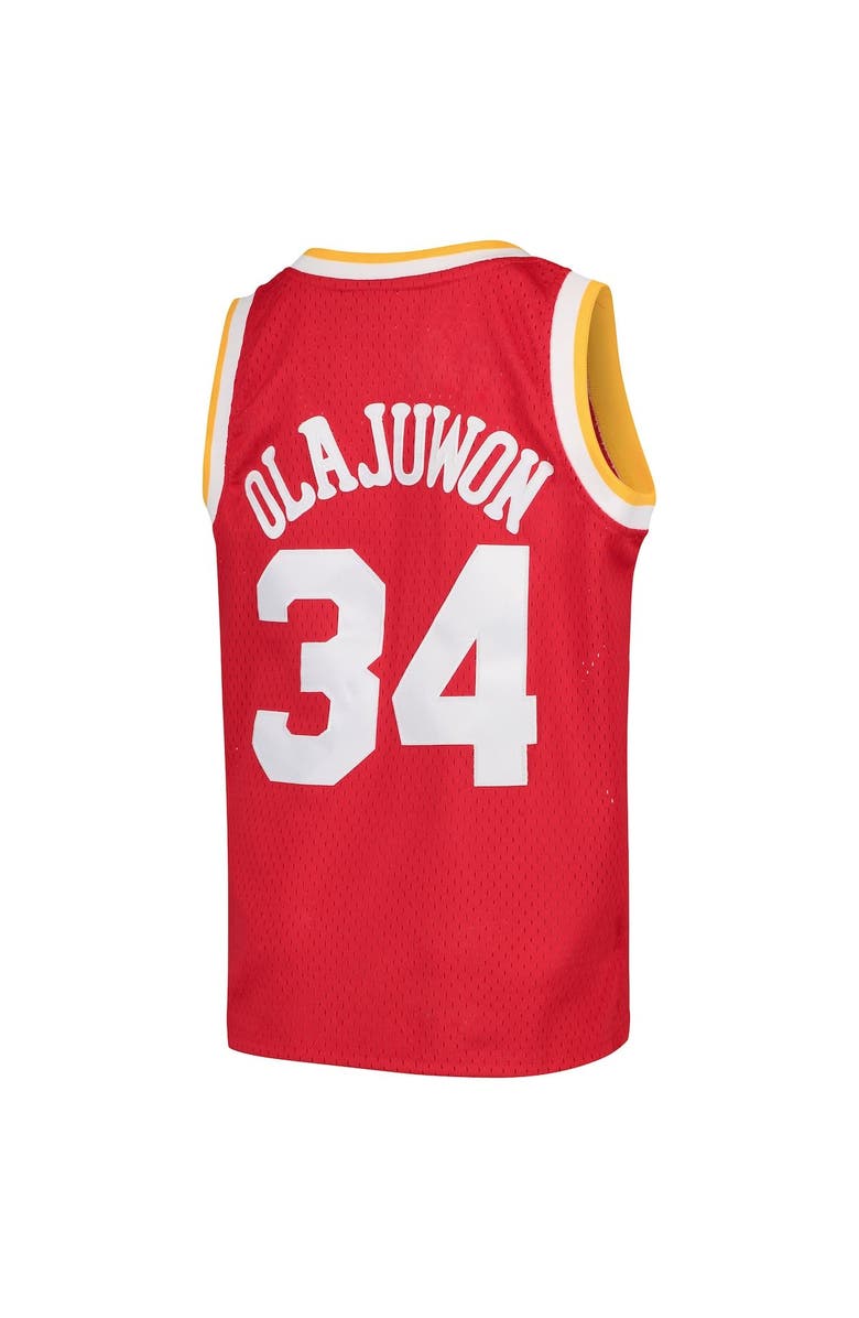 Mitchell & Ness Youth Mitchell & Ness Hakeem Olajuwon Red Houston Rockets Swingman Throwback Jersey, Alternate, color, 