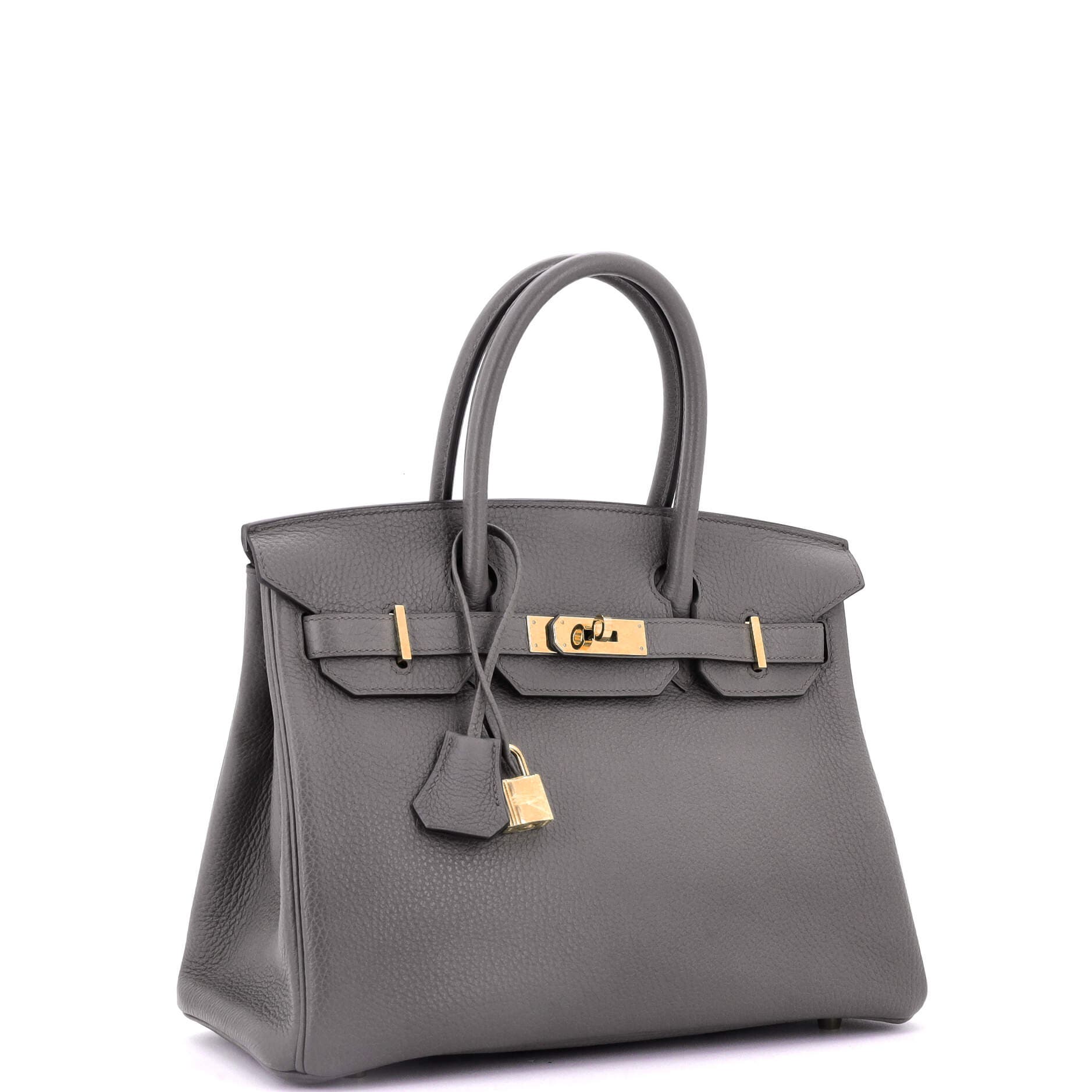 Pre-Owned Hermes Birkin Handbag Grey Togo with Gold Hardware 30, Alternate, color, 