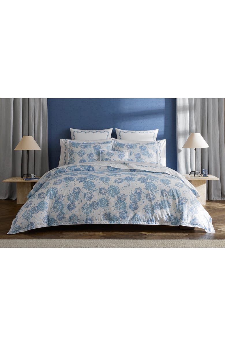 Matouk Chrysanthemum Set of 2 500 Thread Count Pillowcases, Alternate, color, Blue