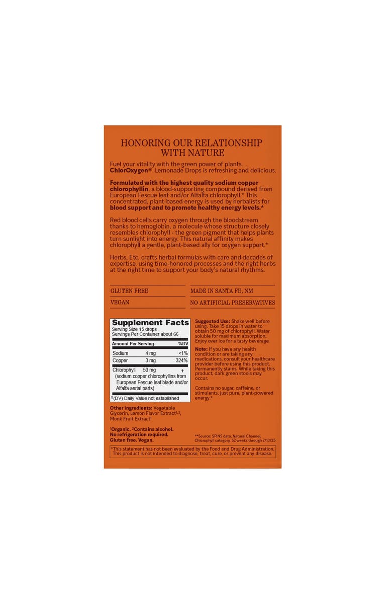 ChlorOxygen Lemonade Drops 50mg of Chlorophyll 1 oz. 66 Servings, Alternate, color, No Color