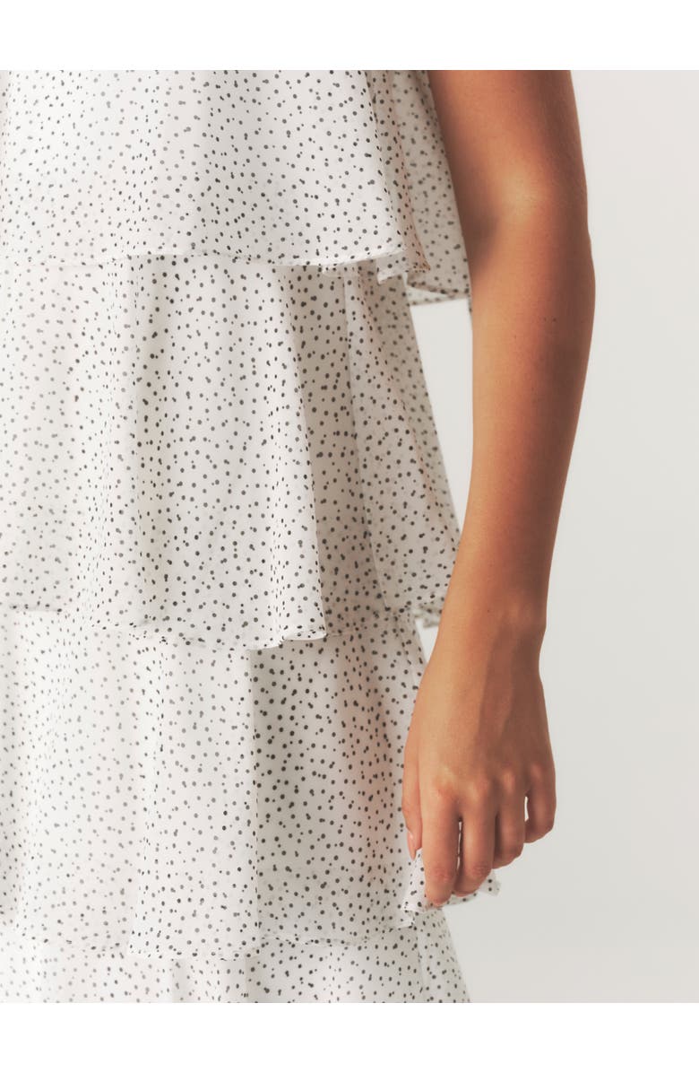 Six Stories Amora Corsage Detail Tiered Midaxi Dress, Alternate, color, White