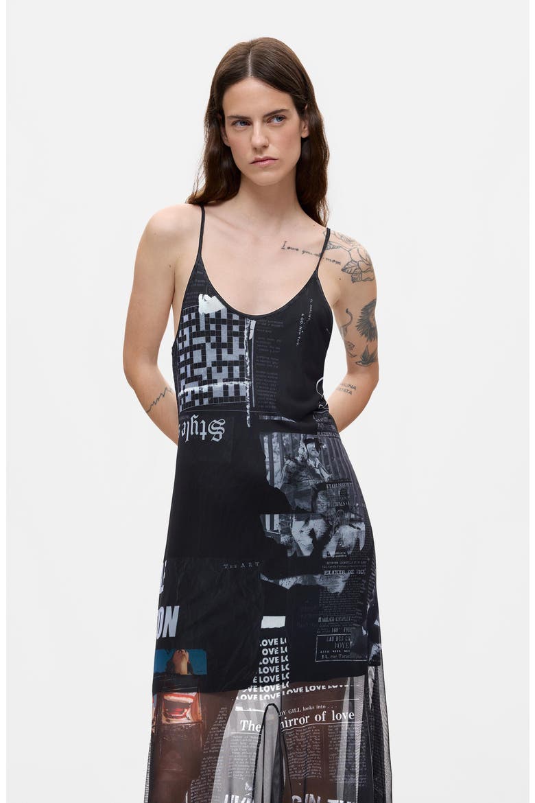 Graphic Mesh Maxi Slipdress, Alternate, color, WHITE
