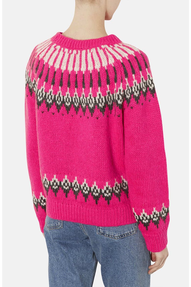 Peacock Fair Isle Knit Sweater, Alternate, color, PINK