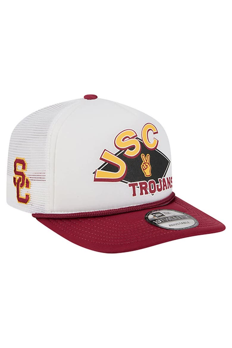 Men's New Era  White USC Trojans Diamond 19TWENTY Golfer Adjustable Hat, Main, color, White