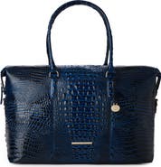 Brahmin Duxbury Croc Embossed Leather Weekend Bag