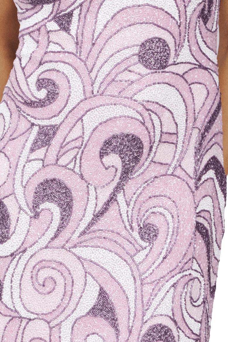 Veronica Hand Beaded Embellished Mini Dress, Alternate, color, Pink/Purple