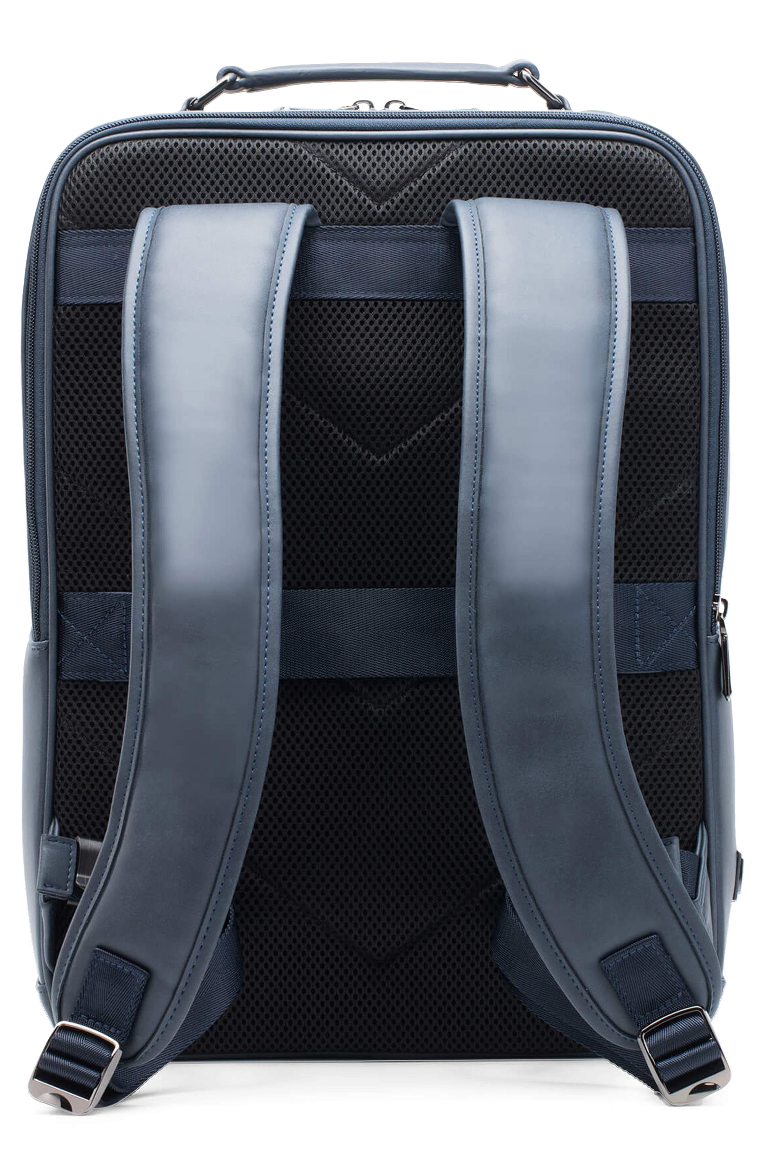 Maverick & Co. Explorer Plus Water Resistant Faux Leather Backpack, Alternate, color, Navy