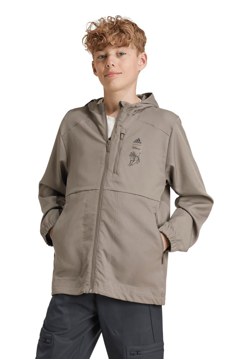 adidas x Disney Kids' 'The Lion King' Recycled Polyester Jacket, Alternate, color, Sbrown/Mul